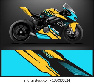 Motorcycle wrap design. ready print concept for vinyl wrap and motorcycle decal
