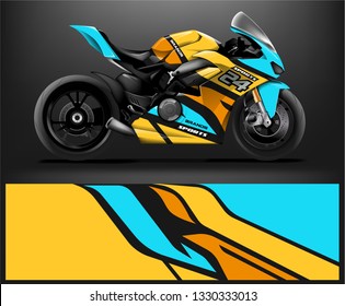 Motorcycle wrap design. ready print concept for vinyl wrap and motorcycle decal