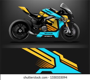 Motorcycle wrap design. ready print concept for vinyl wrap and motorcycle decal