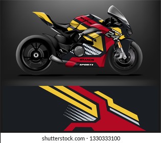 Motorcycle wrap design. ready print concept for vinyl wrap and motorcycle decal