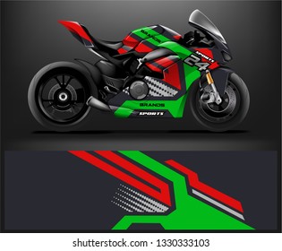 Motorcycle wrap design. ready print concept for vinyl wrap and motorcycle decal