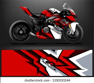 Motorcycle wrap design. ready print concept for vinyl wrap and motorcycle decal