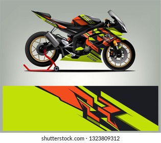 Motorcycle wrap vector designs. abstract livery for vehicle vinyl Racing background