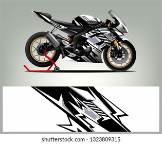 Motorcycle wrap vector designs. abstract livery for vehicle vinyl Racing background