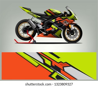 Motorcycle wrap vector designs. abstract livery for vehicle vinyl Racing background