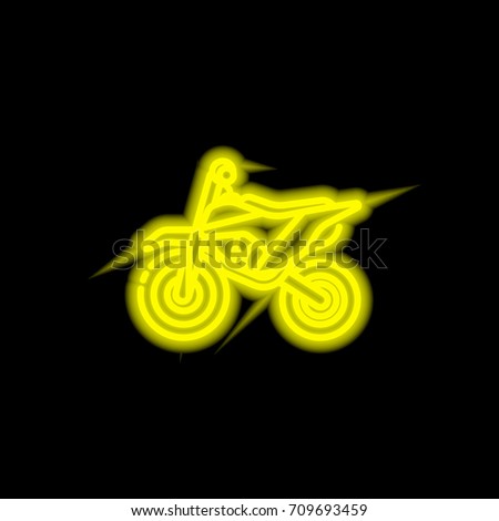 motorcycle yellow glowing neon ui ux stock vector royalty free