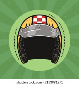 motorcycle yellow helmet patch poster