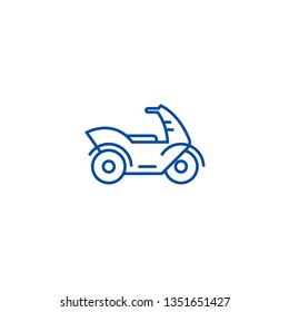 Motorcycle,motorbike line icon concept. Motorcycle,motorbike flat  vector symbol, sign, outline illustration.