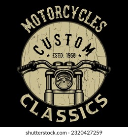 motorcycles custom estd 1960 classics, Motorcycle t-shirt design, Custom Motorcycle t-shirt design