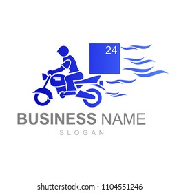 motorcycles delivery order logo and package with speed, logo ready to use