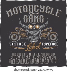 Motorcycles gang, vector icon for speedway motors sport. Motorcycle racing and speed moto retro grunge t-shirt print, biker motocross, or motorsport custom emblem