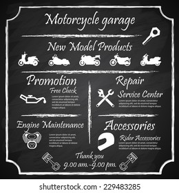 Motorcycles Garage Signs,Posters, blackboard