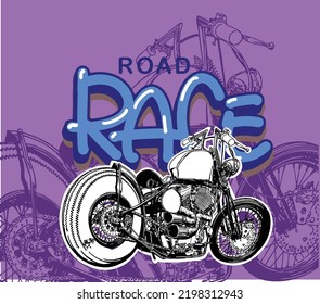 MOTORCYCLES IMAGE VECTOR ILLUSTRATION FOR YOUR T SHIRT