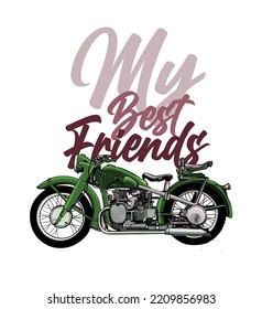 MOTORCYCLES IMAGE VECTOR ILLUSTRATION FOR YOUR T SHIRT