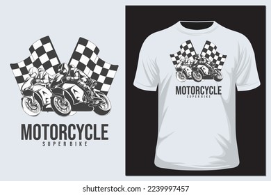 Motorcycles image vector illustration for your t shirt. Superbike