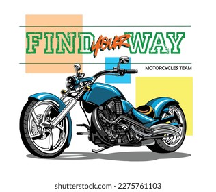 MOTORCYCLES IMAGE VECTOR ILLUSTRATION FOR YOUR T SHIRT