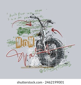 MOTORCYCLES IMAGE VECTOR ILLUSTRATION FOR YOUR T SHIRT	