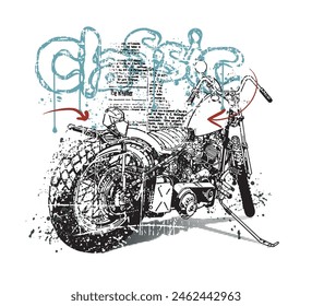 MOTORCYCLES IMAGE VECTOR ILLUSTRATION FOR YOUR T SHIRT	