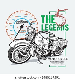 MOTORCYCLES IMAGE VECTOR ILLUSTRATION FOR YOUR T SHIRT