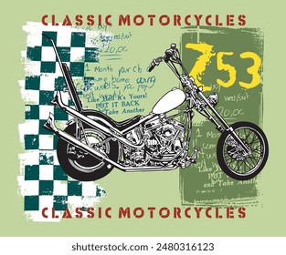 MOTORCYCLES IMAGE VECTOR ILLUSTRATION FOR YOUR T SHIRT	