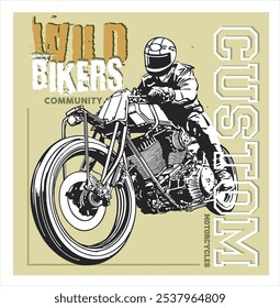 MOTORCYCLES IMAGE VECTOR ILLUSTRATION FOR YOUR T SHIRT