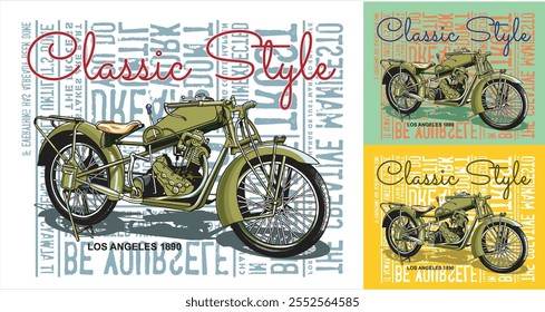  MOTORCYCLES IMAGE VECTOR ILLUSTRATION FOR YOUR T SHIRT