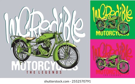  MOTORCYCLES IMAGE VECTOR ILLUSTRATION FOR YOUR T SHIRT