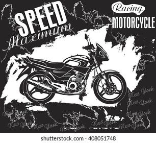 Motorcycles label design for posters, t-shirts, greeting cards etc. Vector illustration.