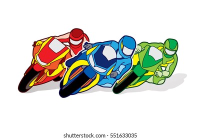 Motorcycles racing designed using colorful graphic vector