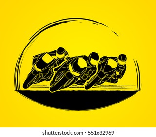 Motorcycles racing graphic vector