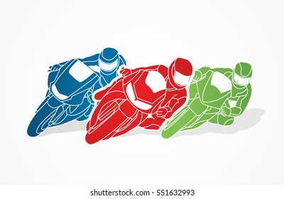 Motorcycles racing graphic vector