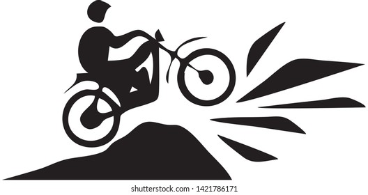 motorcycles rides over the mountain vector