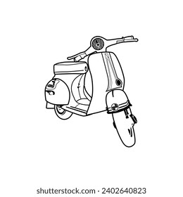 Motorcycles scooter Black White Vector Art Design New