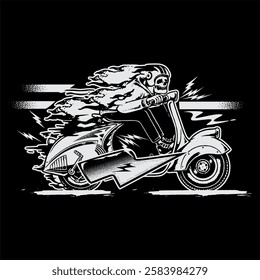 motorcycles scooter vintage vector art