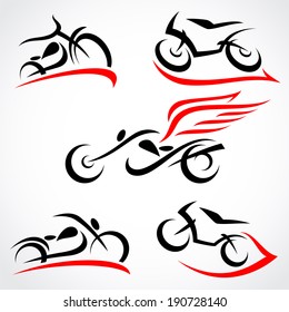 Motorcycles set. Vector 