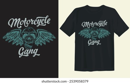 Design de camiseta de motocicletas. Gangue de motocicletas.