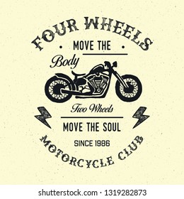  Motorcycles typography. Textured vintage vector t-shirt and apparel design, print, logo, poster. Vector