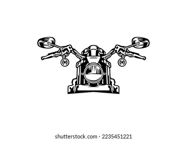 Motocicletas Vintage Touring Adventure Black Vector Art