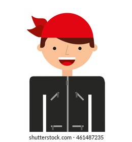 motorcyclist avatar man icon vector isolated design
