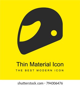 Motorcyclist helmet side view bright yellow material minimal icon or logo design