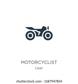 Motorcyclist icon vector. Trendy flat motorcyclist icon from user collection isolated on white background. Vector illustration can be used for web and mobile graphic design, logo, eps10