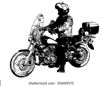 motorcyclist illustration - vector