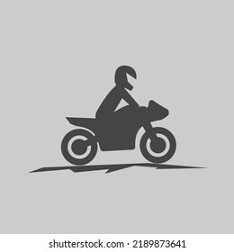 Motorcyclist logo icon design flat vector modern illustrations