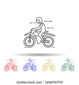 Motorcyclist multi color style icon. Simple thin line, outline vector of bigfoot car icons for ui and ux, website or mobile application