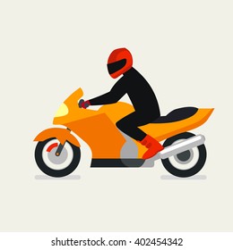 Motorcyclist on a motorcycle vector illustration. 