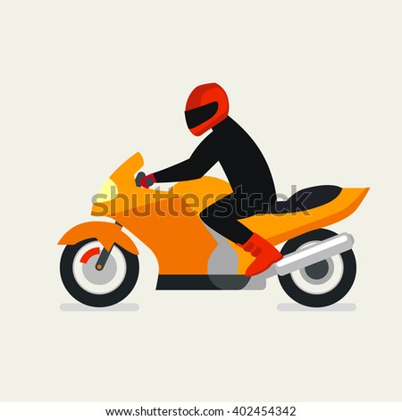 Motorcyclist on a motorcycle vector illustration. 