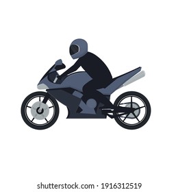 Motorcyclist. Sports motorcycle, vector illustration