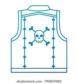motorcyclist vest with skull icon