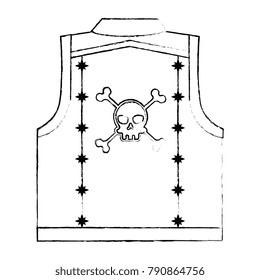 motorcyclist vest with skull icon