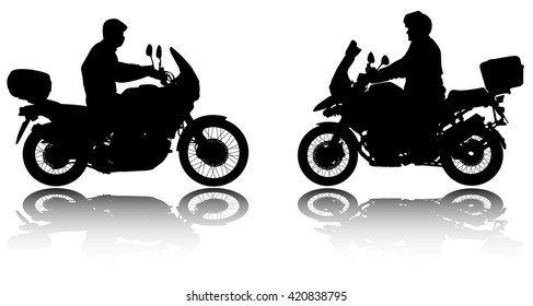 motorcyclists silhouettes